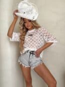 Bluzka MARMARIS koronka print little flowers – ecru