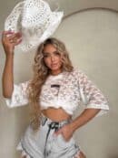 Bluzka MARMARIS koronka print little flowers – ecru