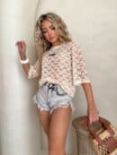 Bluzka MARMARIS koronka print little flowers – jasny beż