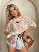 Bluzka MARMARIS koronka print little flowers – jasny beż