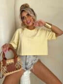 T-shirt pudełkowy ALLO - bananowy