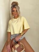 T-shirt pudełkowy ALLO - bananowy