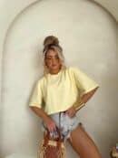 T-shirt pudełkowy ALLO - bananowy