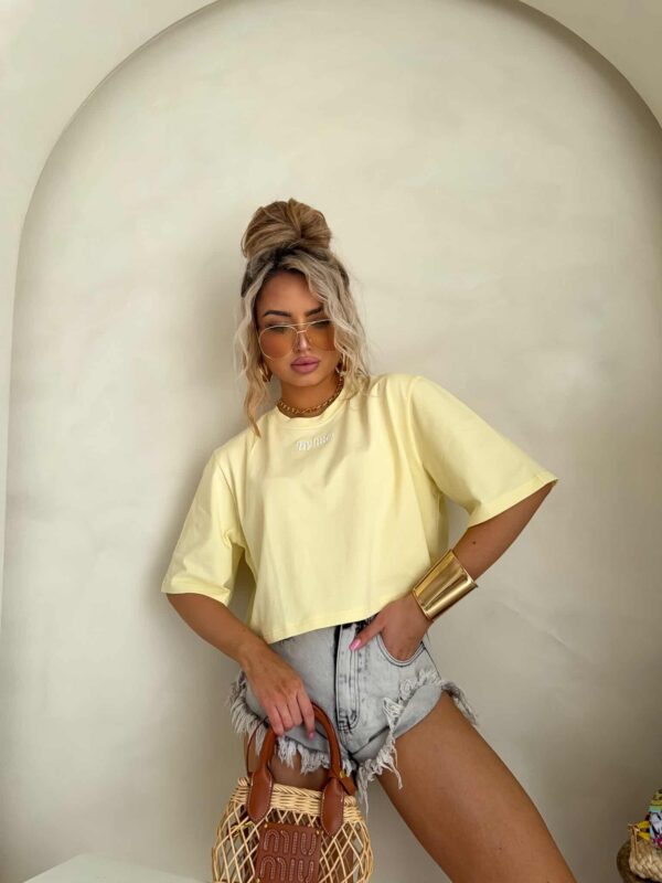 T-shirt pudełkowy ALLO - bananowy