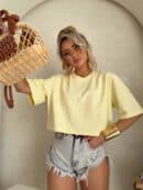 T-shirt pudełkowy ALLO - bananowy