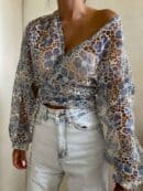 Kimono AŻUROWE  - niebieski