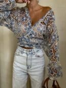 Kimono AŻUROWE  - niebieski