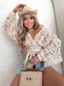 Kimono AŻUROWE NEW koła - jasny beż