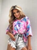 Bluzka MARMARIS - różowo-niebieska