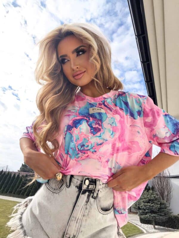 Bluzka MARMARIS - różowo-niebieska