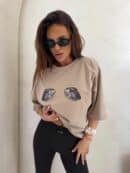 T-shirt MUSSELS - ciemny beż