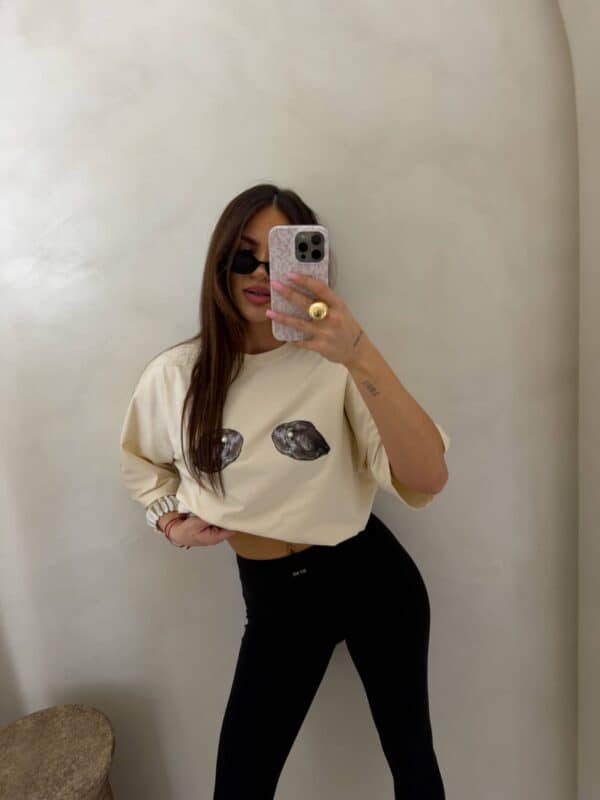 T-shirt MUSSELS - jasny beż