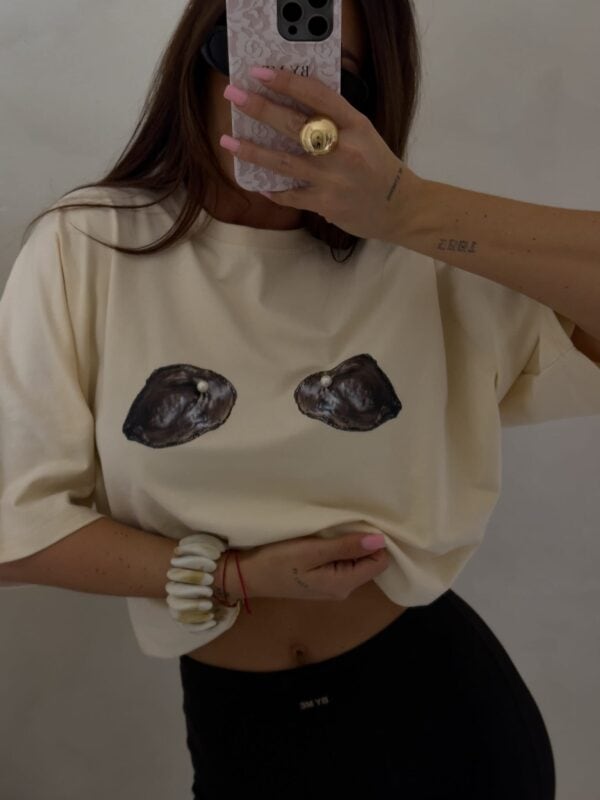 T-shirt MUSSELS - jasny beż