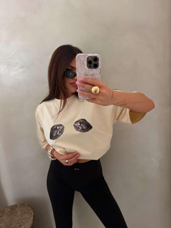 T-shirt MUSSELS - jasny beż