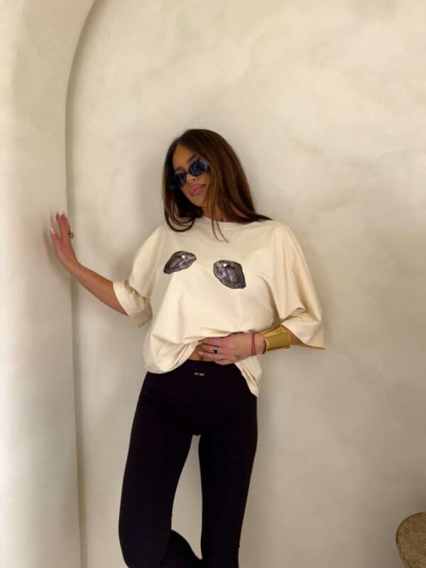 T-shirt MUSSELS - jasny beż