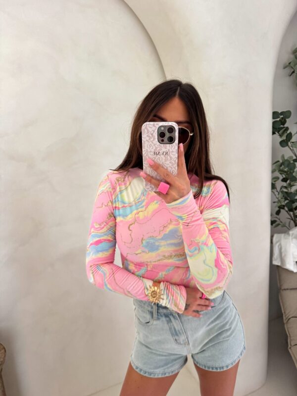 Bluzka SKIN MARMUREK – jasny róż