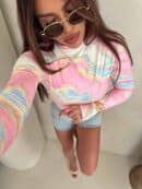 Bluzka SKIN MARMUREK – jasny róż