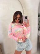 Bluzka SKIN MARMUREK – jasny róż