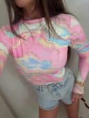 Bluzka SKIN MARMUREK – jasny róż