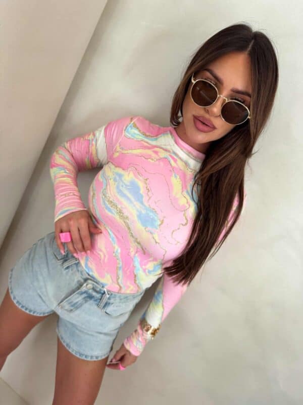 Bluzka SKIN MARMUREK – jasny róż