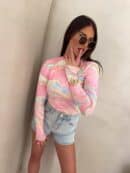 Bluzka SKIN MARMUREK – jasny róż