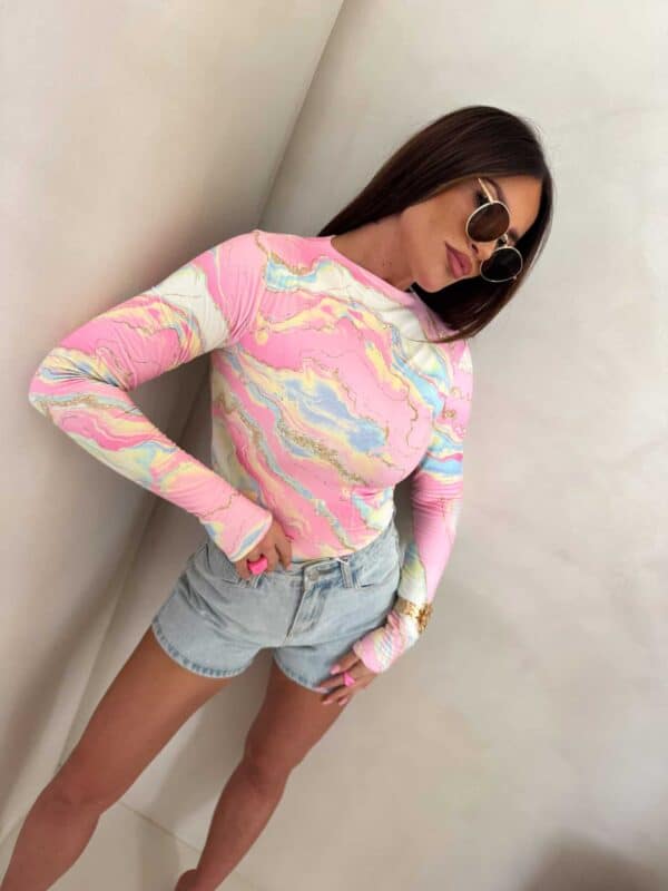 Bluzka SKIN MARMUREK – jasny róż