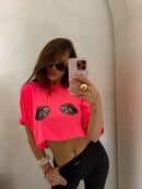 T-shirt MUSSELS - neon róż