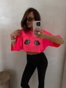 T-shirt MUSSELS - neon róż