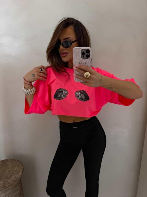 T-shirt MUSSELS - neon róż