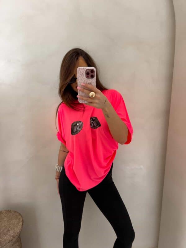 T-shirt MUSSELS - neon róż