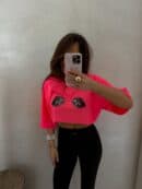 T-shirt MUSSELS - neon róż