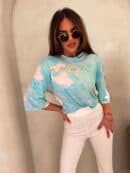 Bluzka MARMARIS print marmurek - lazur