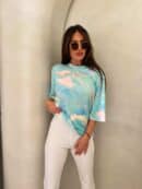 Bluzka MARMARIS print marmurek - lazur