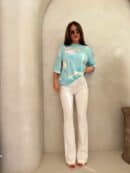 Bluzka MARMARIS print marmurek - lazur