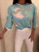 Bluzka MARMARIS print marmurek - lazur