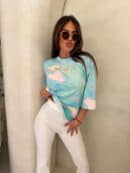 Bluzka MARMARIS print marmurek - lazur