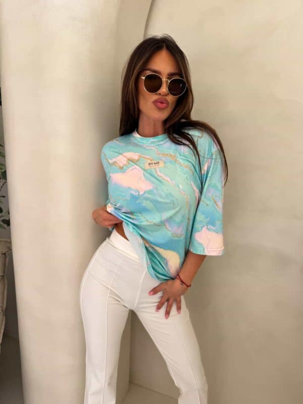 Bluzka MARMARIS print marmurek - lazur