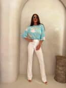 Bluzka MARMARIS print marmurek - lazur