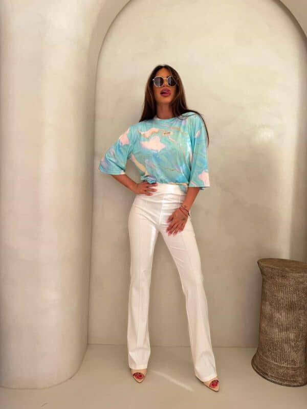 Bluzka MARMARIS print marmurek - lazur