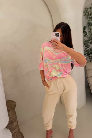 Bluzka MARMARIS print marmurek - jasny róż