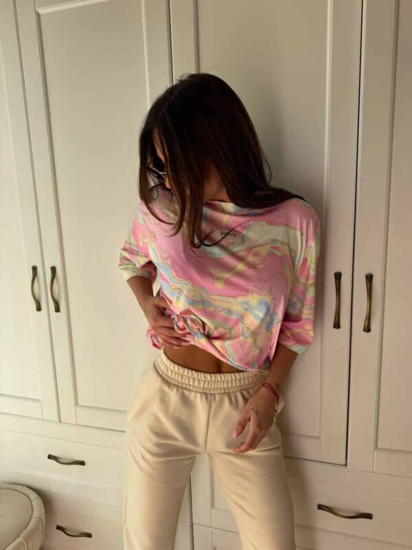 Bluzka MARMARIS print marmurek - jasny róż