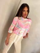 Bluzka MARMARIS print marmurek - jasny róż