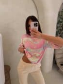 Bluzka MARMARIS print marmurek - jasny róż