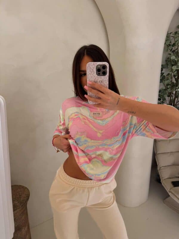 Bluzka MARMARIS print marmurek - jasny róż