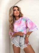 Bluzka MARMARIS print rain - różowy