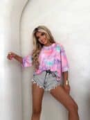 Bluzka MARMARIS print rain - różowy