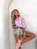 Bluzka MARMARIS print rain - różowy