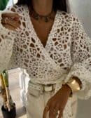 Kimono AŻUROWE NEW koła - ecru