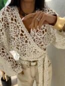 Kimono AŻUROWE NEW koła - ecru