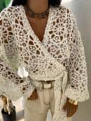 Kimono AŻUROWE NEW koła - ecru